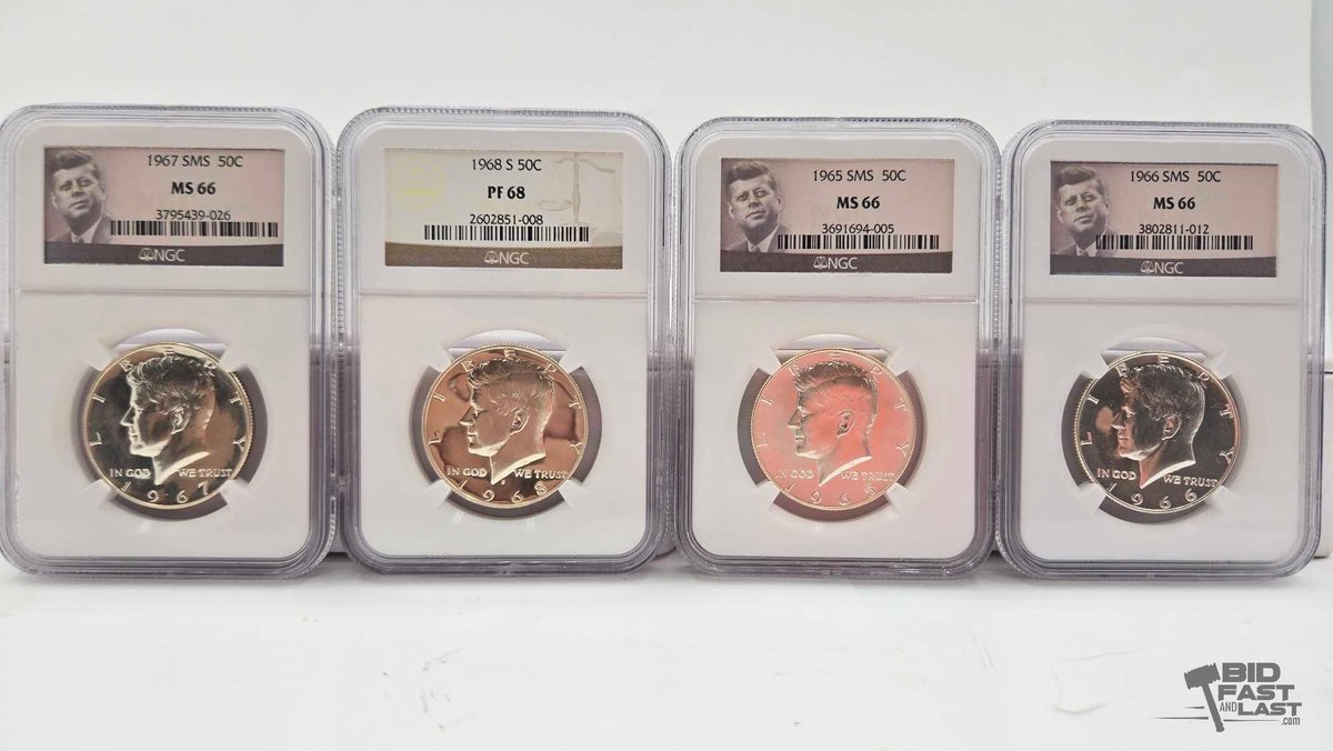 (4) 1965-1968 Kennedy Half Dollars