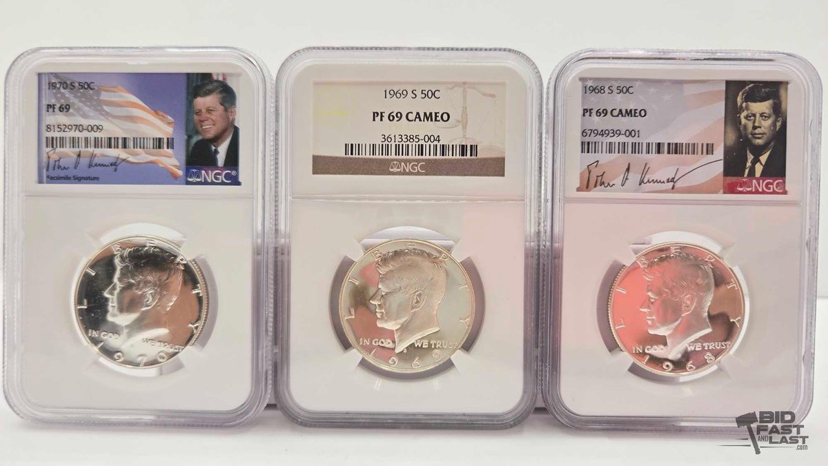 (3) 1968-1970 Kennedy Half Dollars