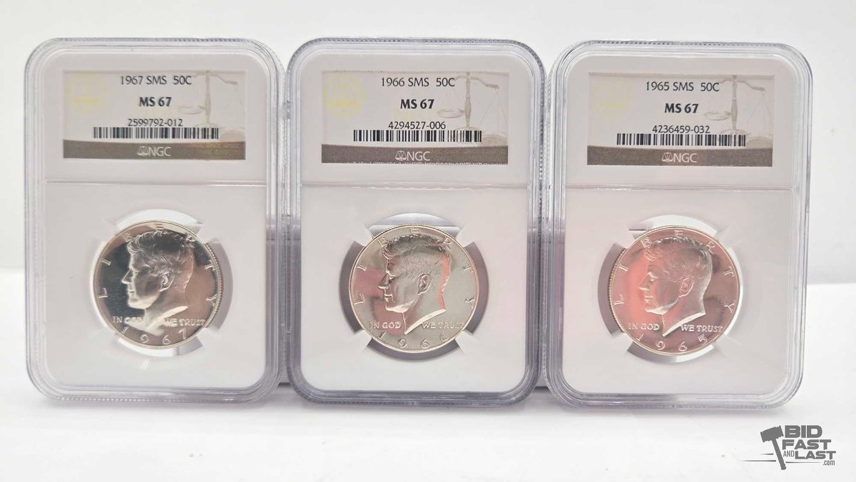 (3) 1965-1967 Kennedy Half Dollars