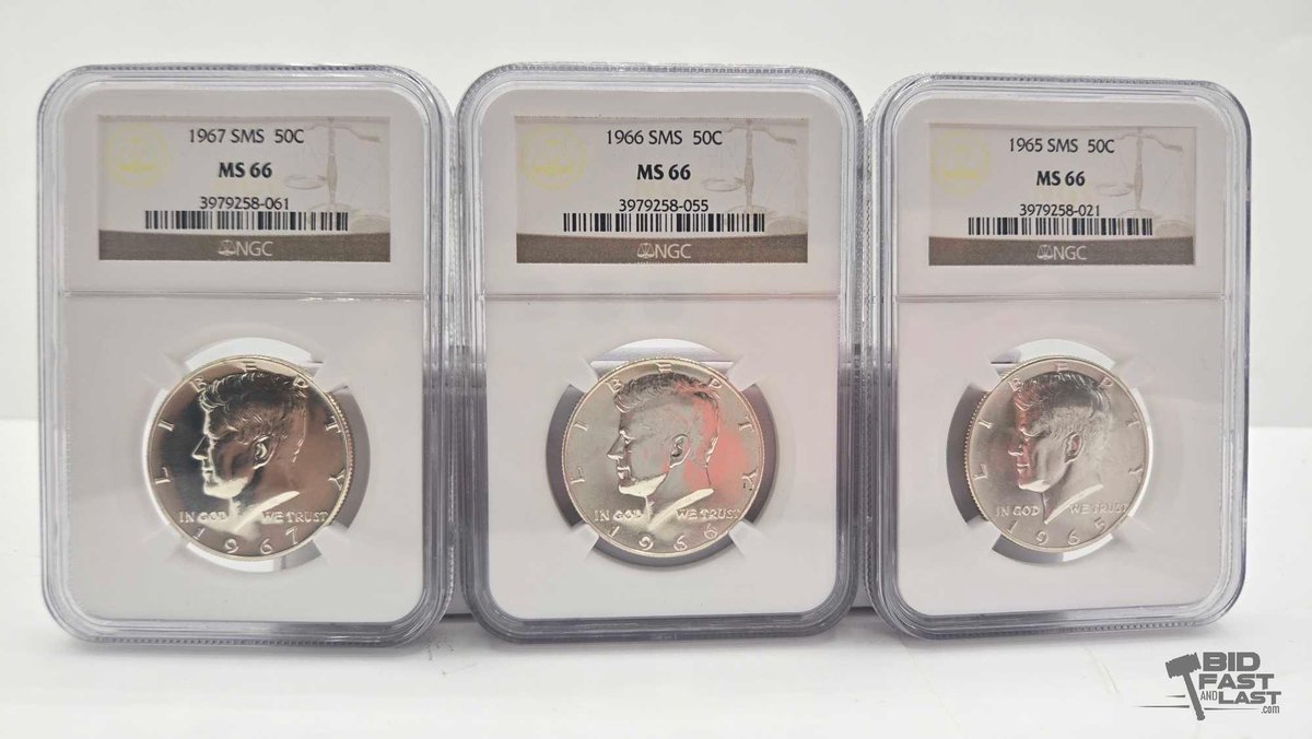 (3) 1965-1967 Kennedy Half Dollars