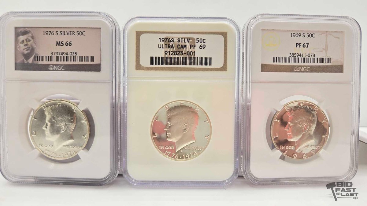 (3) 1969-1976 Kennedy Half Dollars