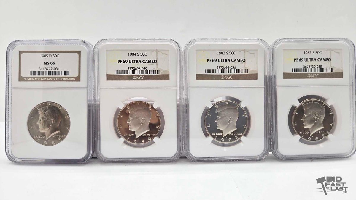 (4) 1982-1985 Kennedy Half Dollars