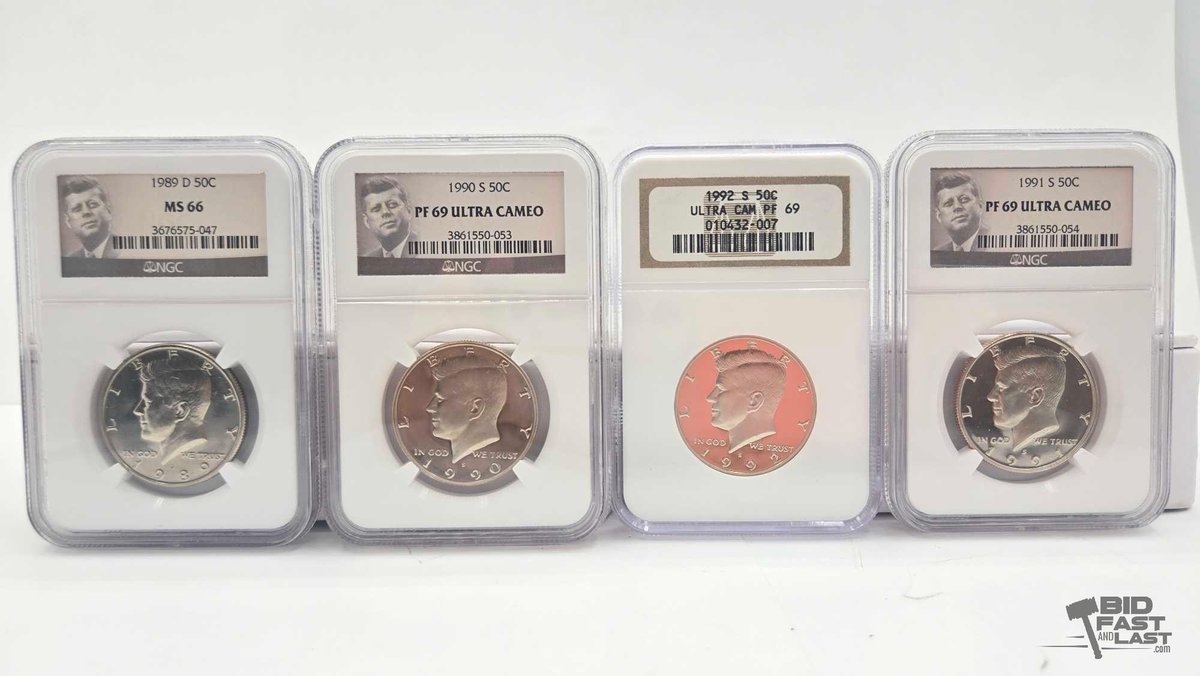 (4) 1989-1992 Kennedy Half Dollars