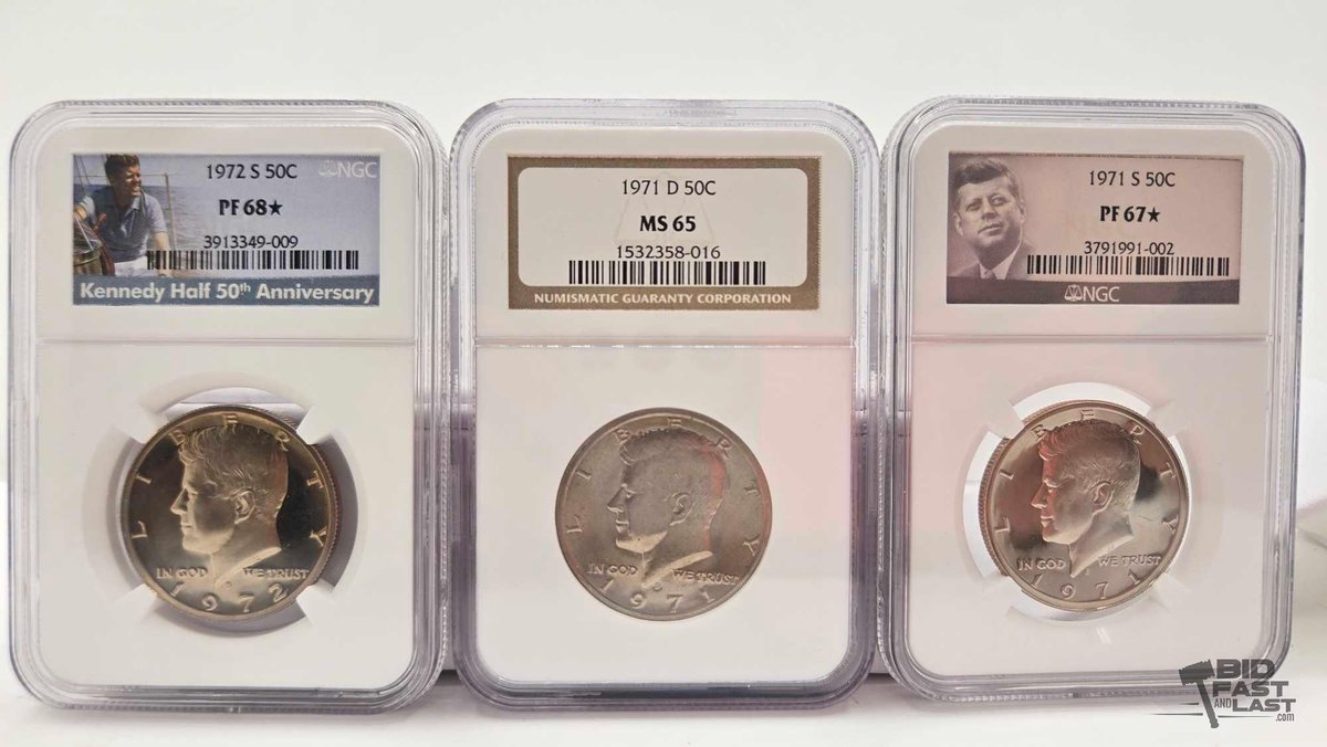 (3) 1971-1972 Kennedy Half Dollars