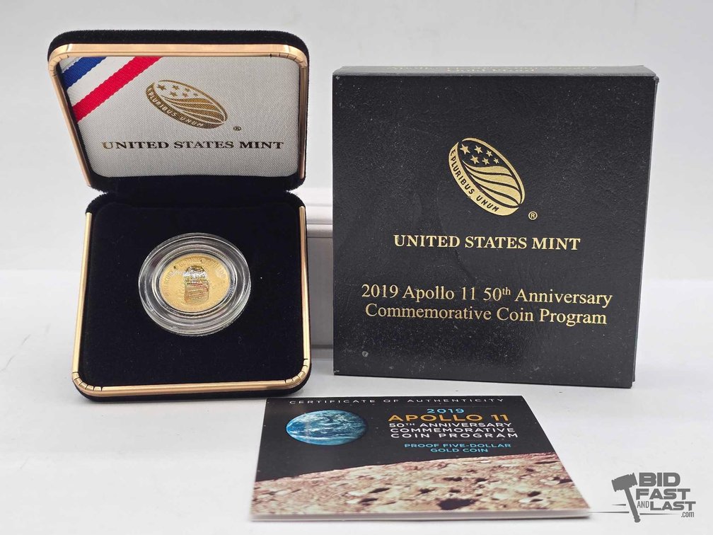 2019 Apollo 11 50th Anniversary Proof $5 Gold Coin