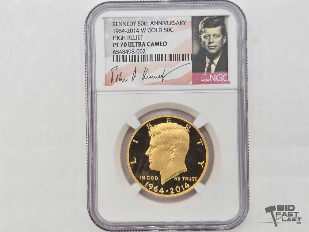 Graded 2014 50th Anniversary Gold Kennedy Half Dollar