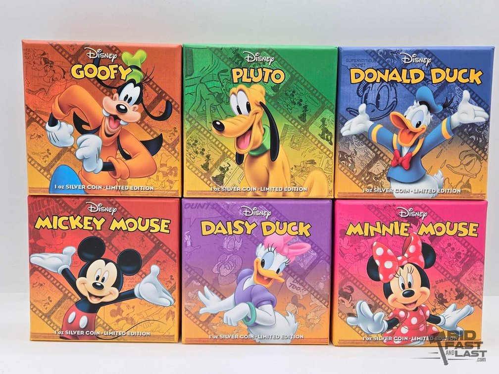 (6) 2014 Niue Disney $2 Silver Coins