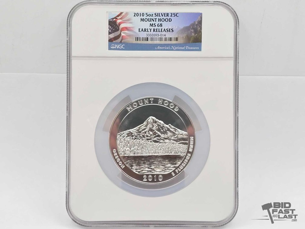 Graded 2010 Mount Hood National Park 5oz Silver Quarter