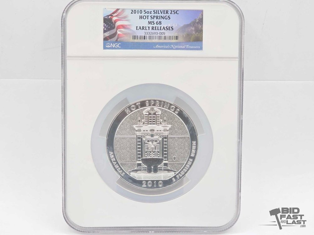 Graded 2010 Hot Springs National Park 5oz Silver Quarter