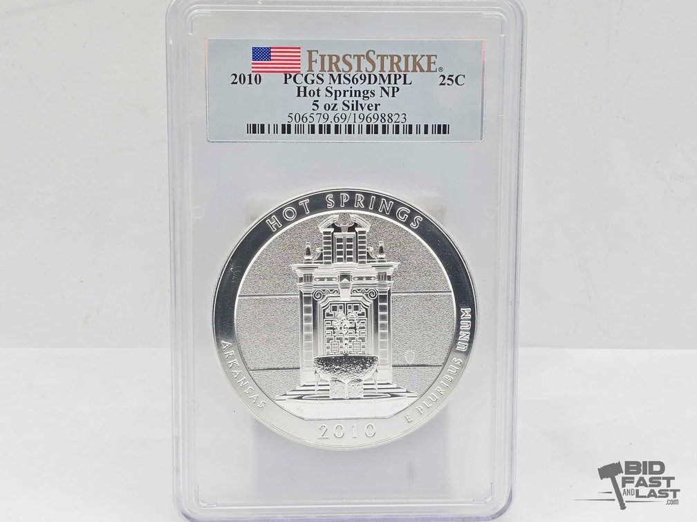Graded 2010 Hot Springs National Park 5oz Silver Quarter