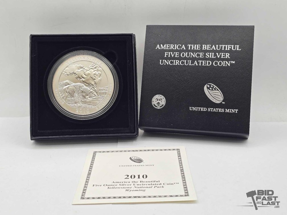 2010 Yellowstone National Park 5oz Silver Quarter