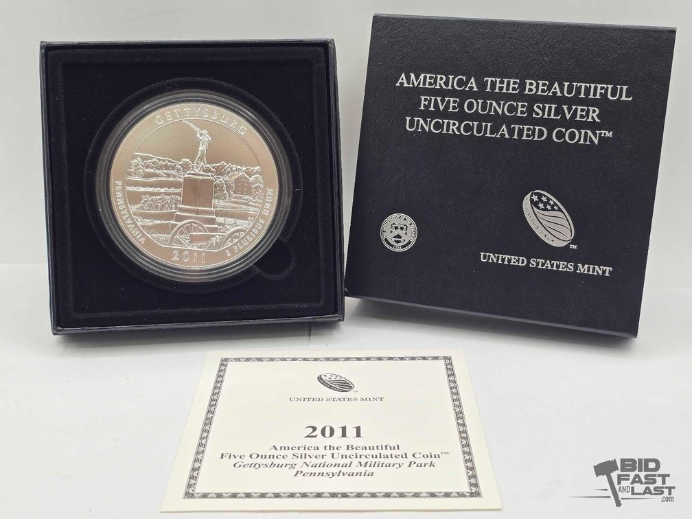 2011 Gettysburg National Park 5oz Silver Quarter