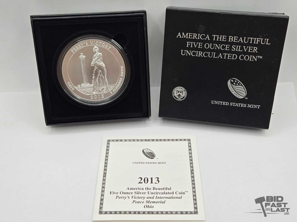 2013 Perrys Victory & International Peace Memorial 5oz Silver Quarter