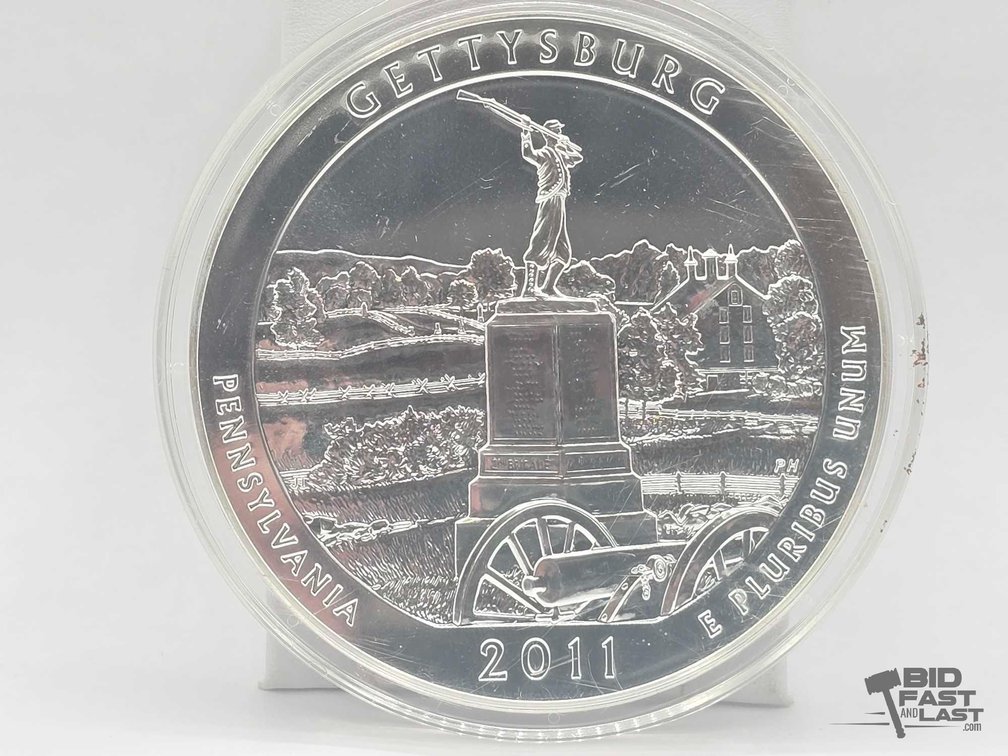 2011 Gettysburg National Park 5oz Silver Quarter