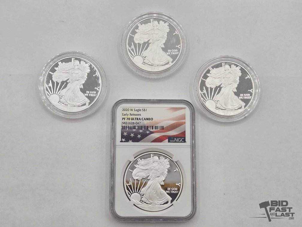 (4) 2011-2021 American Silver Eagle Dollars