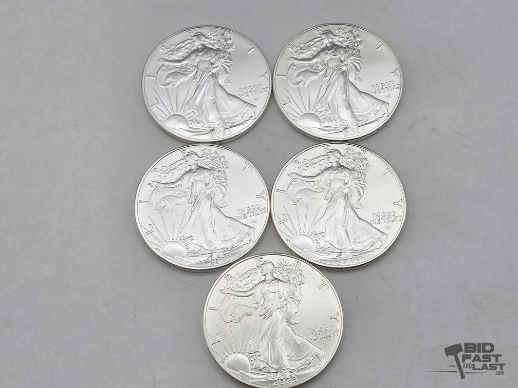(5) American Silver Eagle Dollars