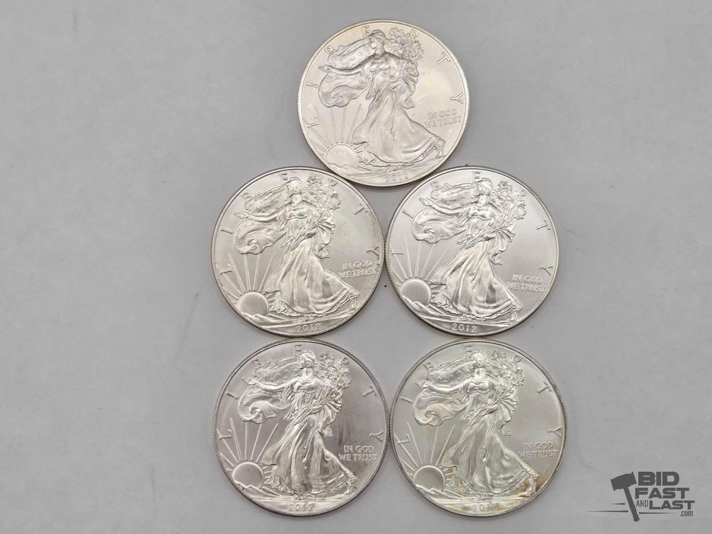 (5) American Silver Eagle Dollars