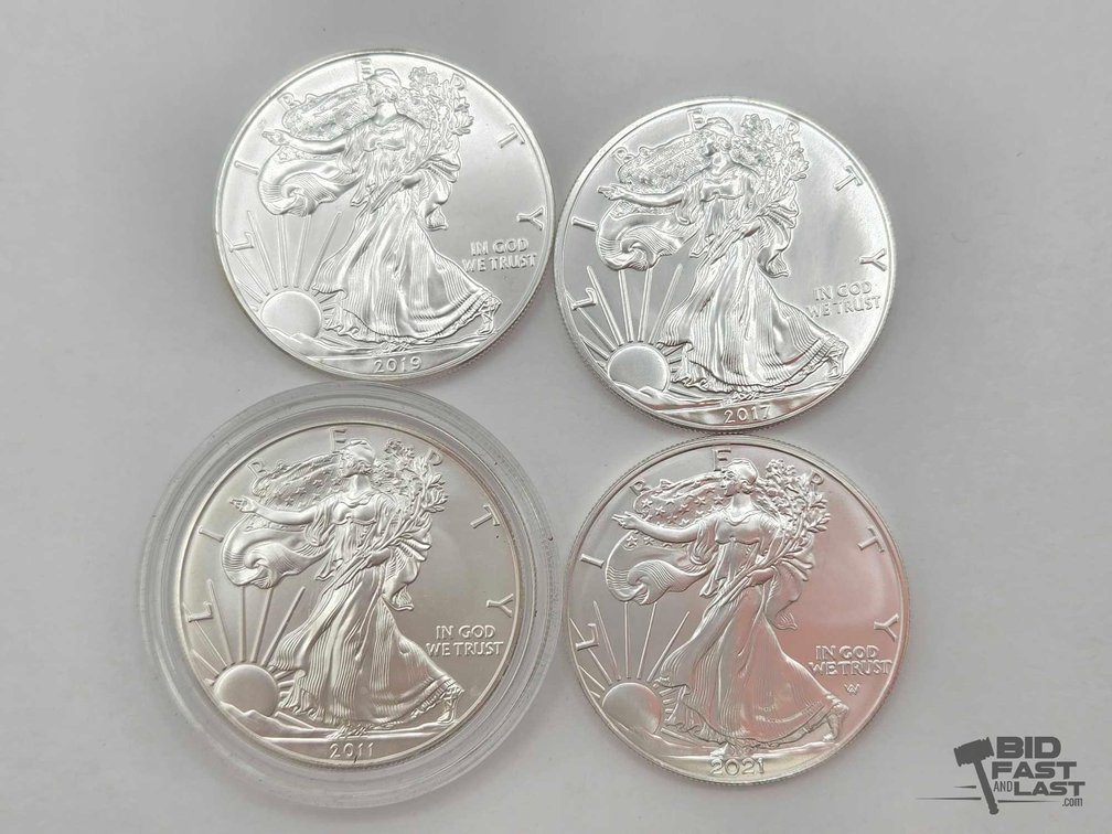 (4) 2011-2021 American Silver Eagles .999 4ozt Silver