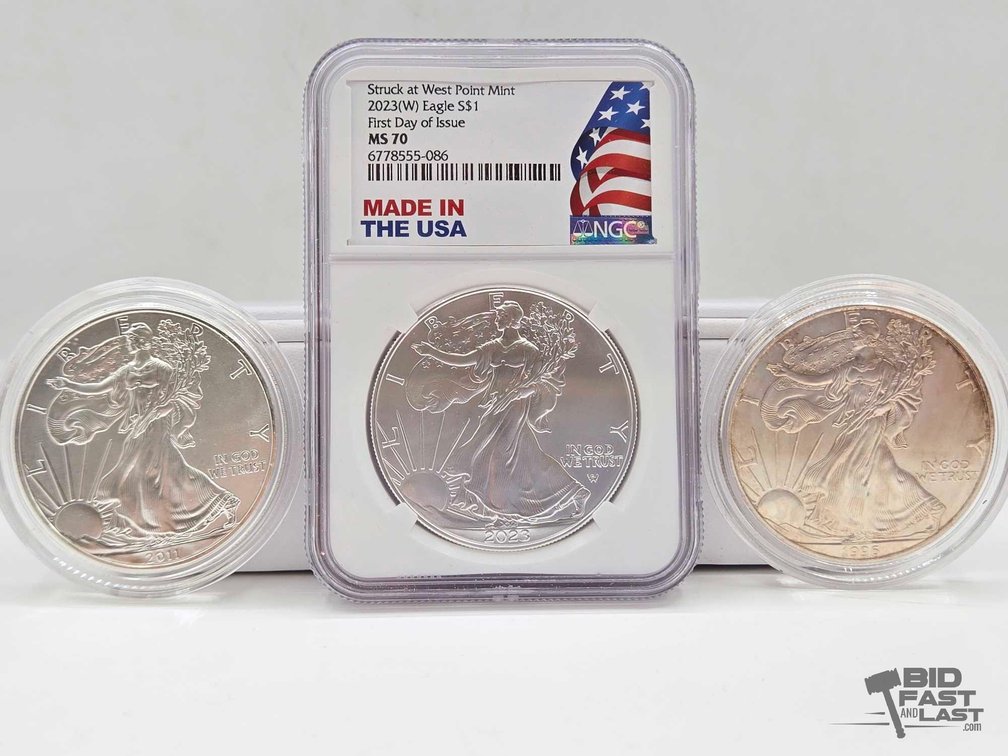 (3) 1996-2023 American Silver Eagles