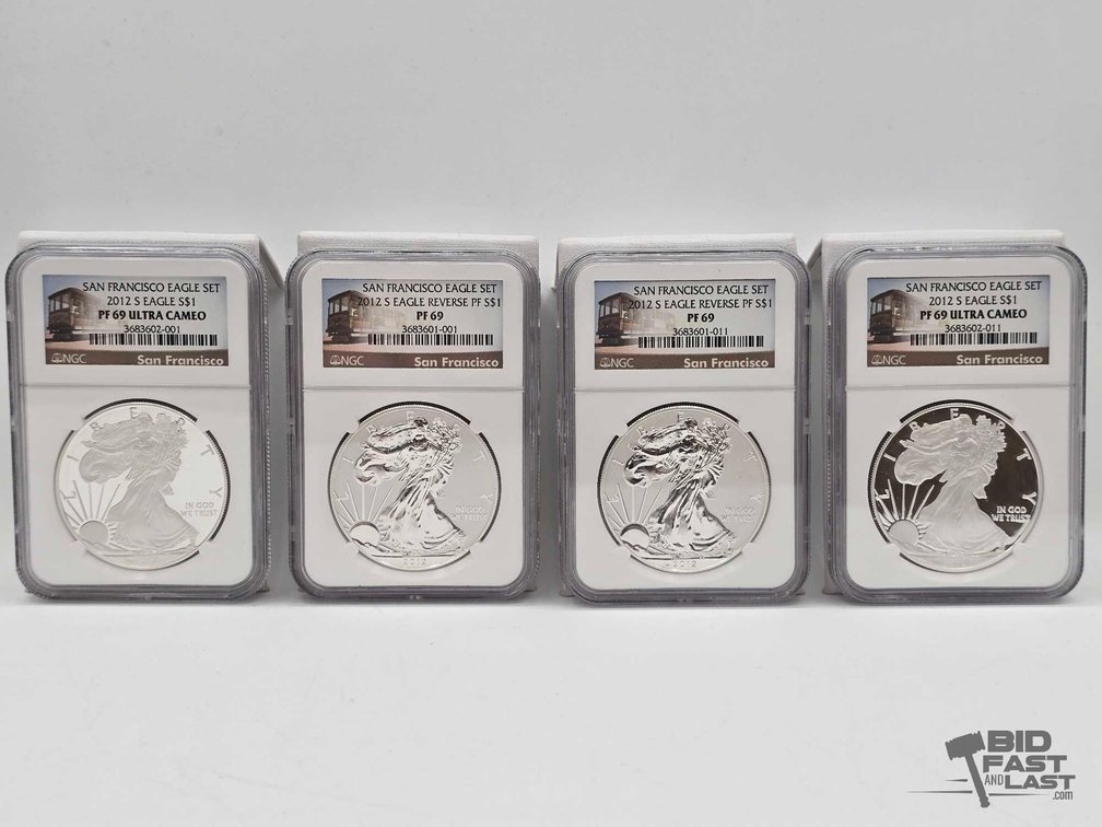 (4) 2012 American Silver Eagle Dollars