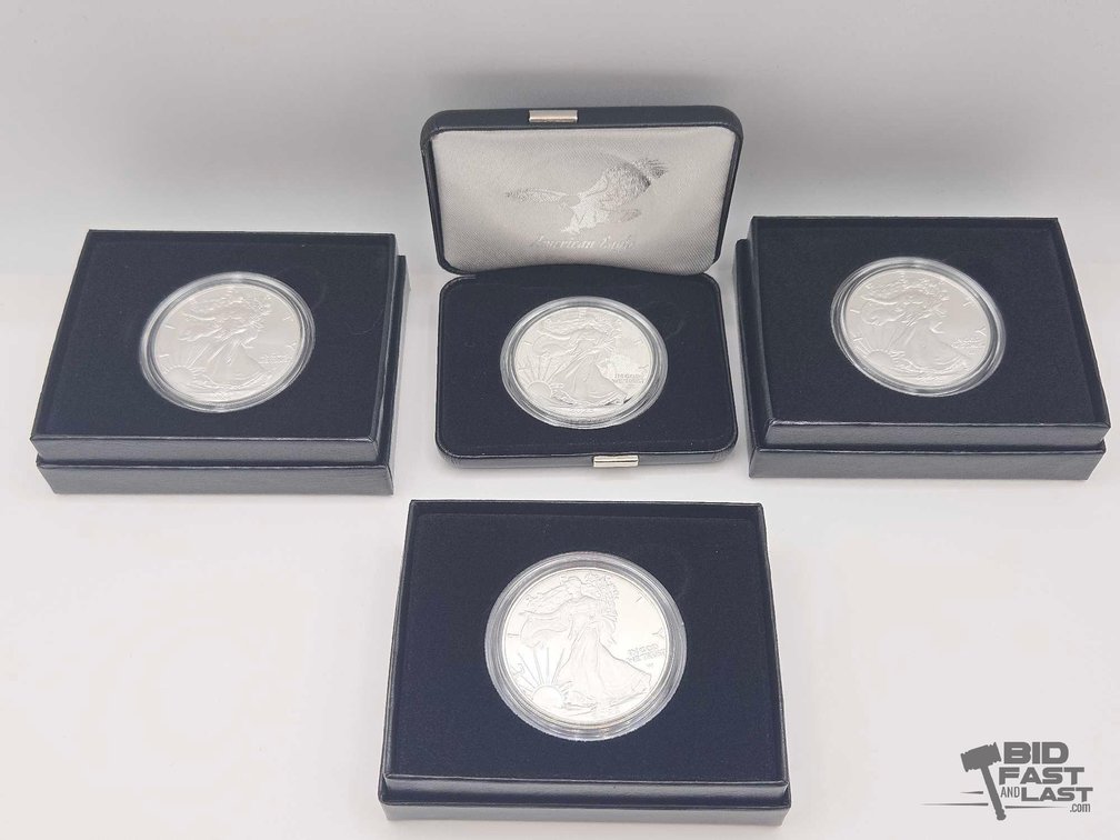 (4) 2022-2025 Silver American Eagle .999 4ozt Silver