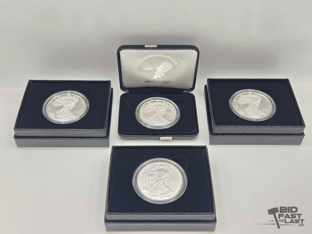 (4) 2022-2025 Silver American Eagle .999 4ozt Silver