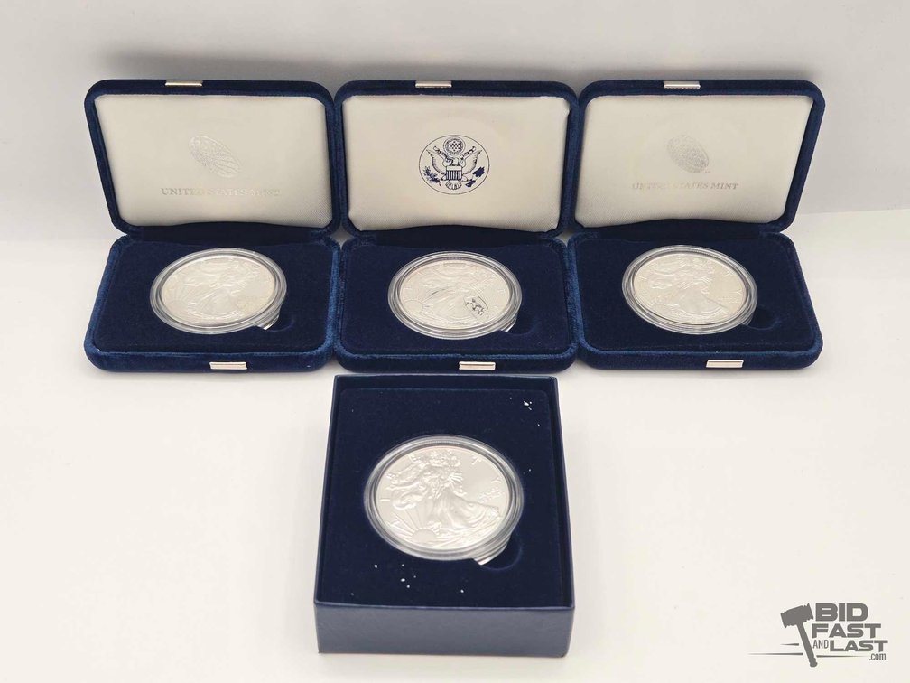 (4) 2010-2019 Silver American Eagles .999 4ozt Silver