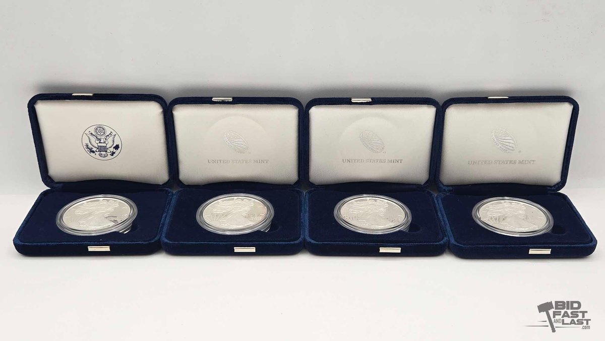 (4) 2010-2015 American Silver Eagles .999 4ozt Silver