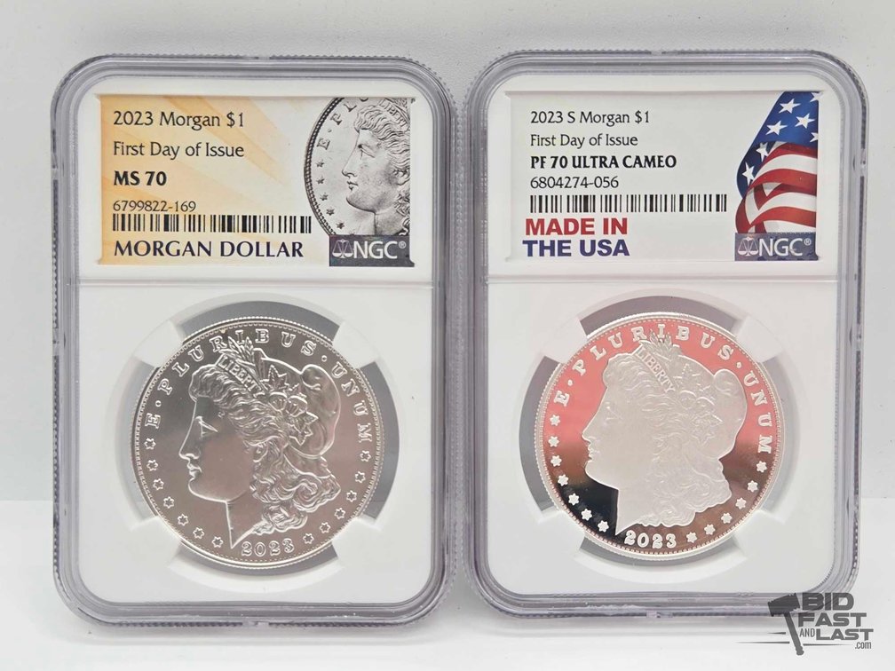 (2) Graded 2023 Morgan Silver Dollars