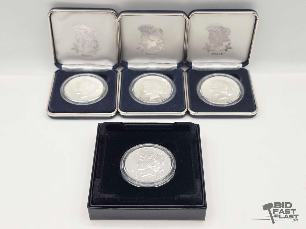 (4) 2021-2025 Silver Peace Dollars .999 3.4 ozt Silver