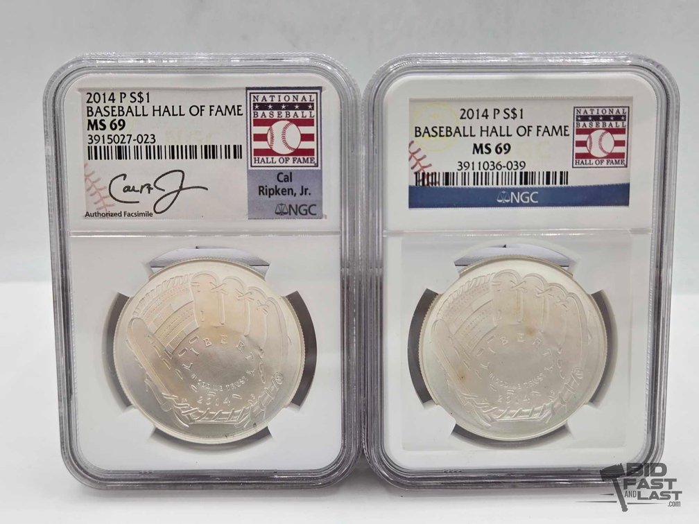 (2) 2014 Baseball Hall of Fame Silber Dollar