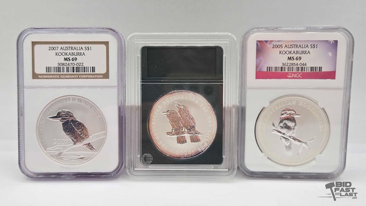 (3) 2005-2007 Australia Kookaburra Dollar