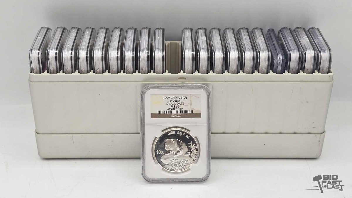 (20)  Chinese Panda 1oz Silver Coins