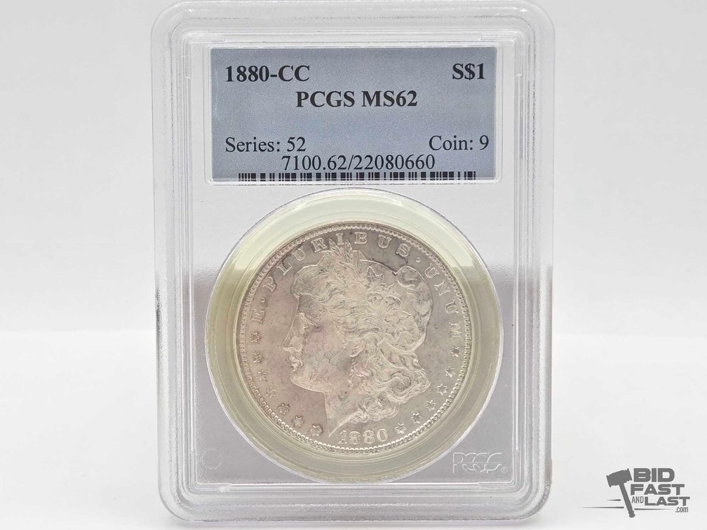 Graded 1880 Carson City Morgan Silver Dollar