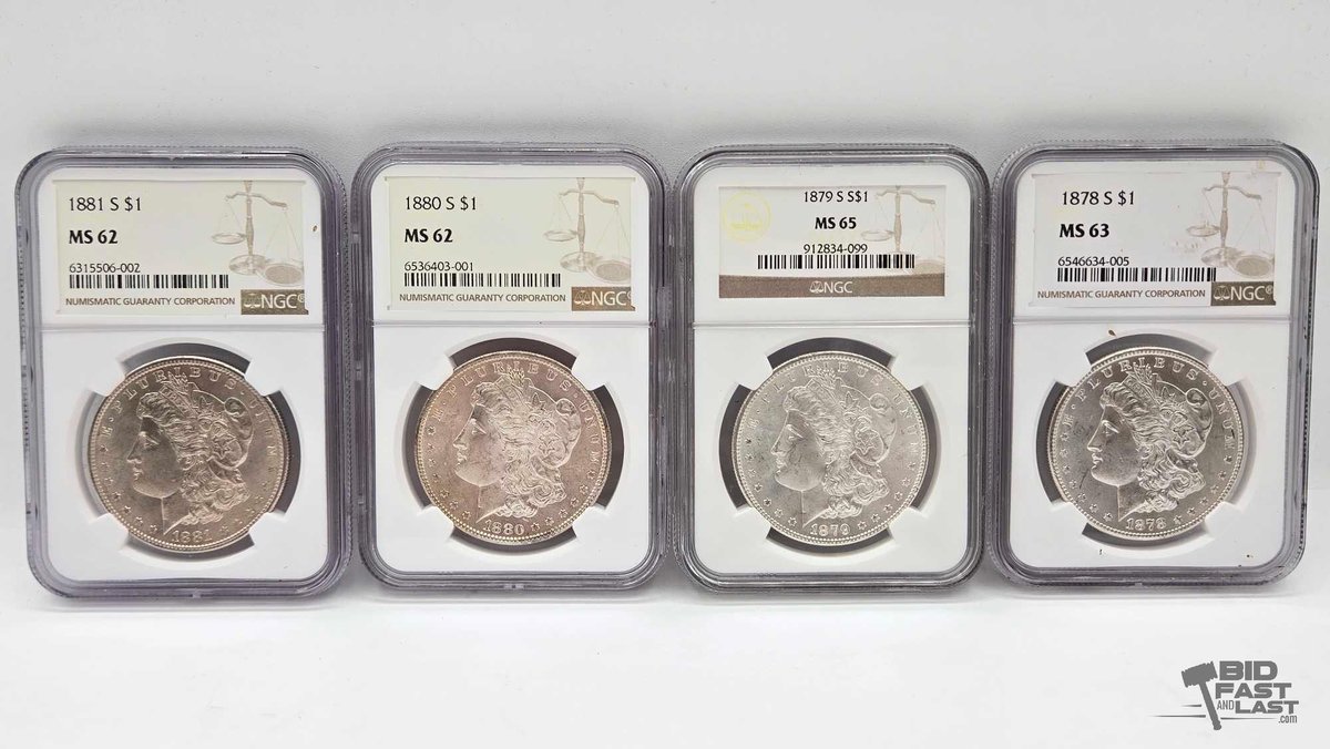 (4) Morgan Silver Dollars