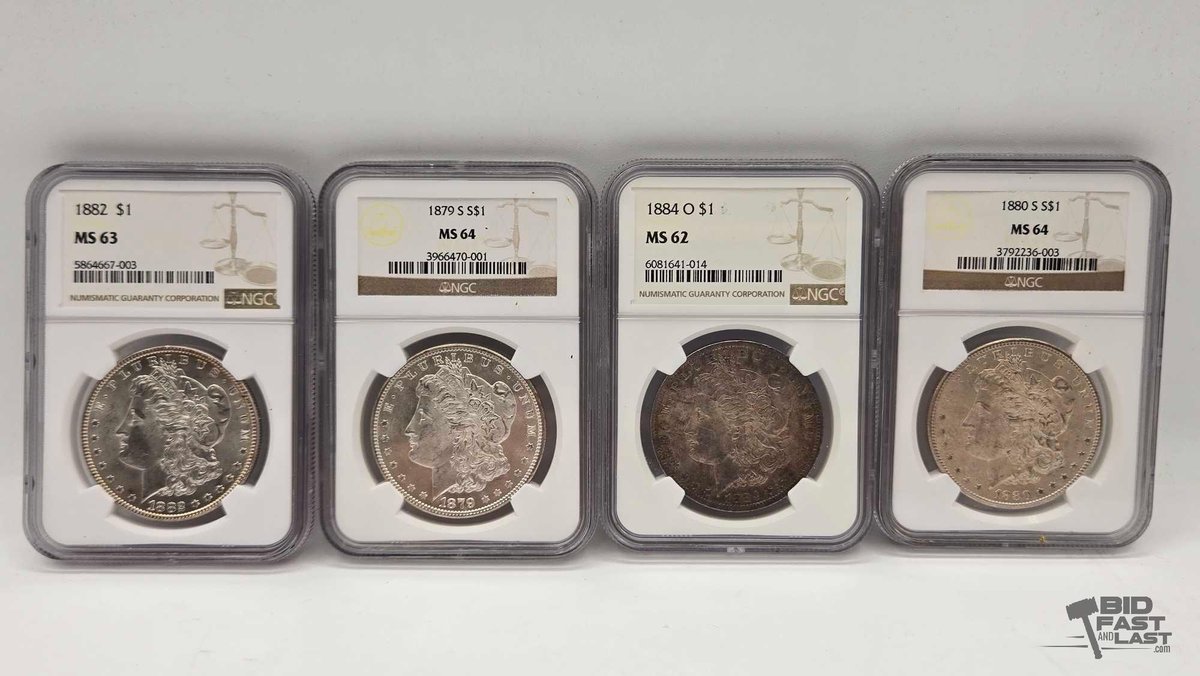(4) Morgan Silver Dollars