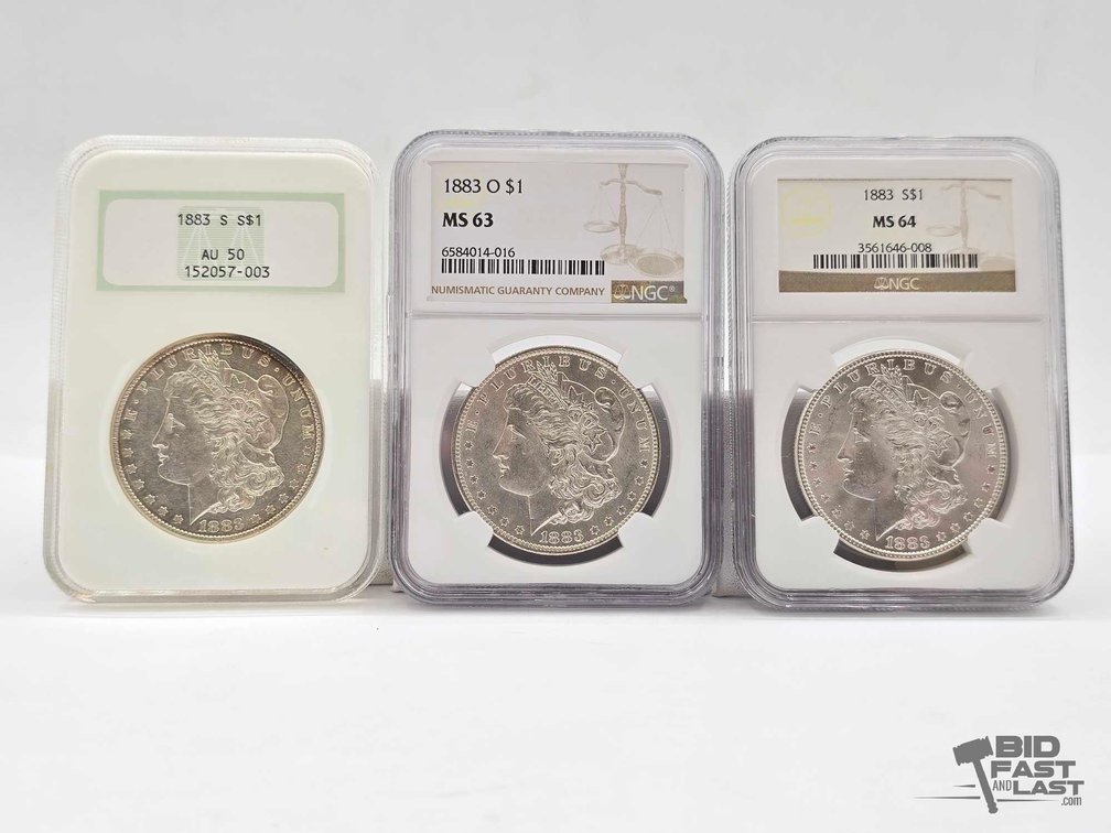 (3) 1883 Morgan Silver Dollars