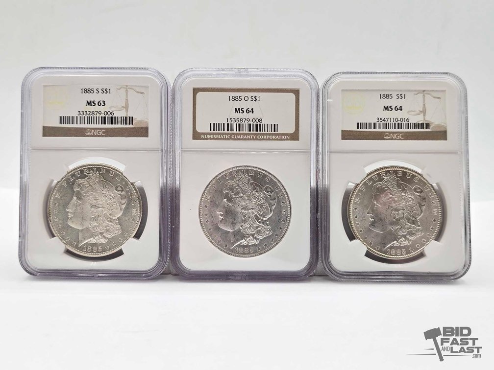 (3) 1885 Morgan Silver Dollars