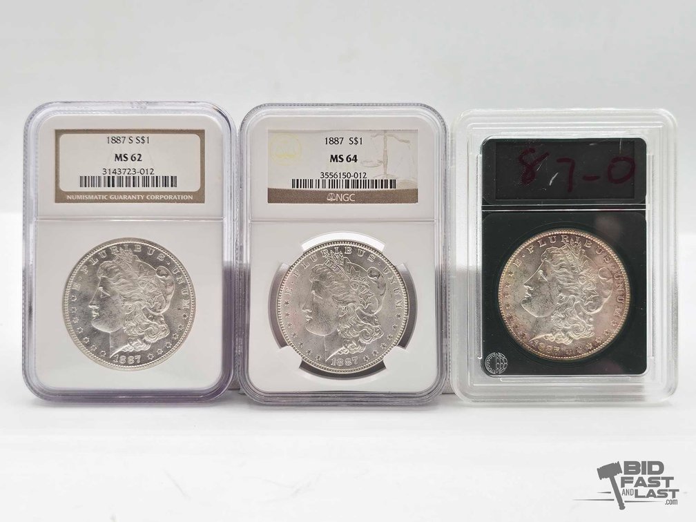 (3) 1887 Morgan Silver Dollars