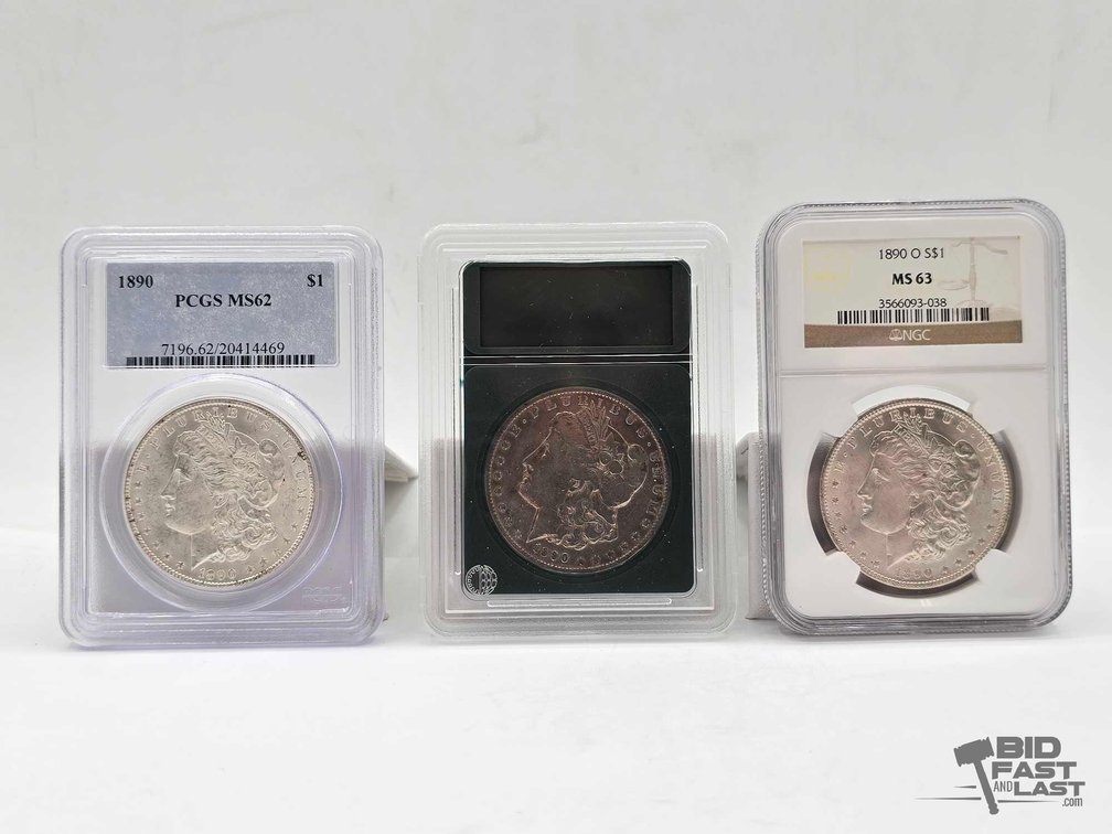 (3) 1890 Morgan Silver Dollars