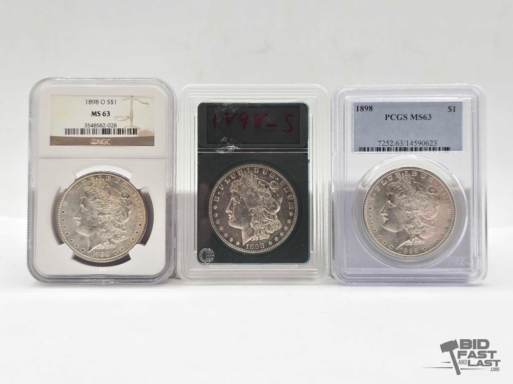 (3) 1898 Morgan Silver Dollars