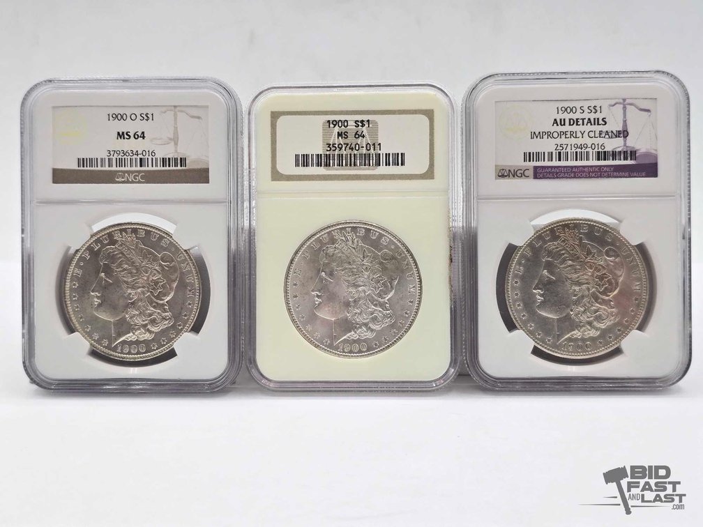 (3) 1900 Morgan Silver Dollars