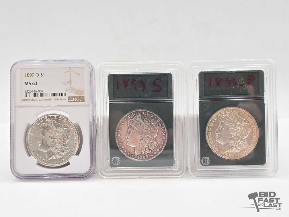(3) 1899 Morgan Silver Dollars