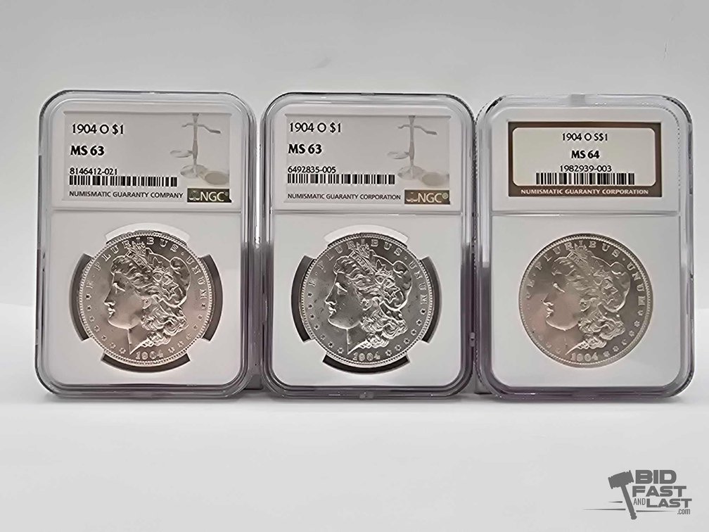 (3) 1904 Morgan Silver Dollars