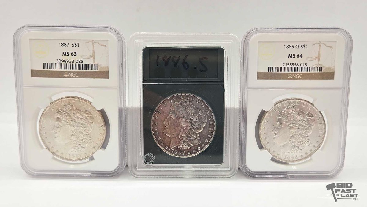 (3) 1885-1887 Morgan Silver Dollar