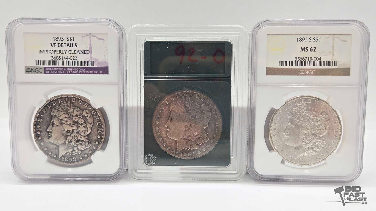 (3) 1891-1893 Morgan Silver Dollars