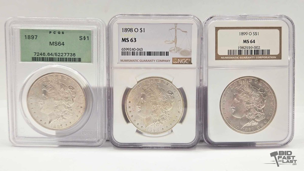(3) 1897-1899 Morgan Silver Dollars
