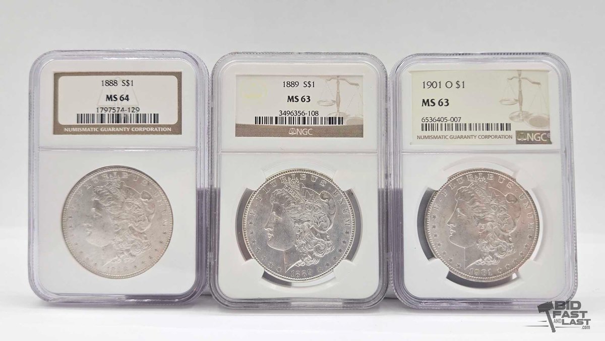 (3) 1888-1901 Morgan Silver Dollars