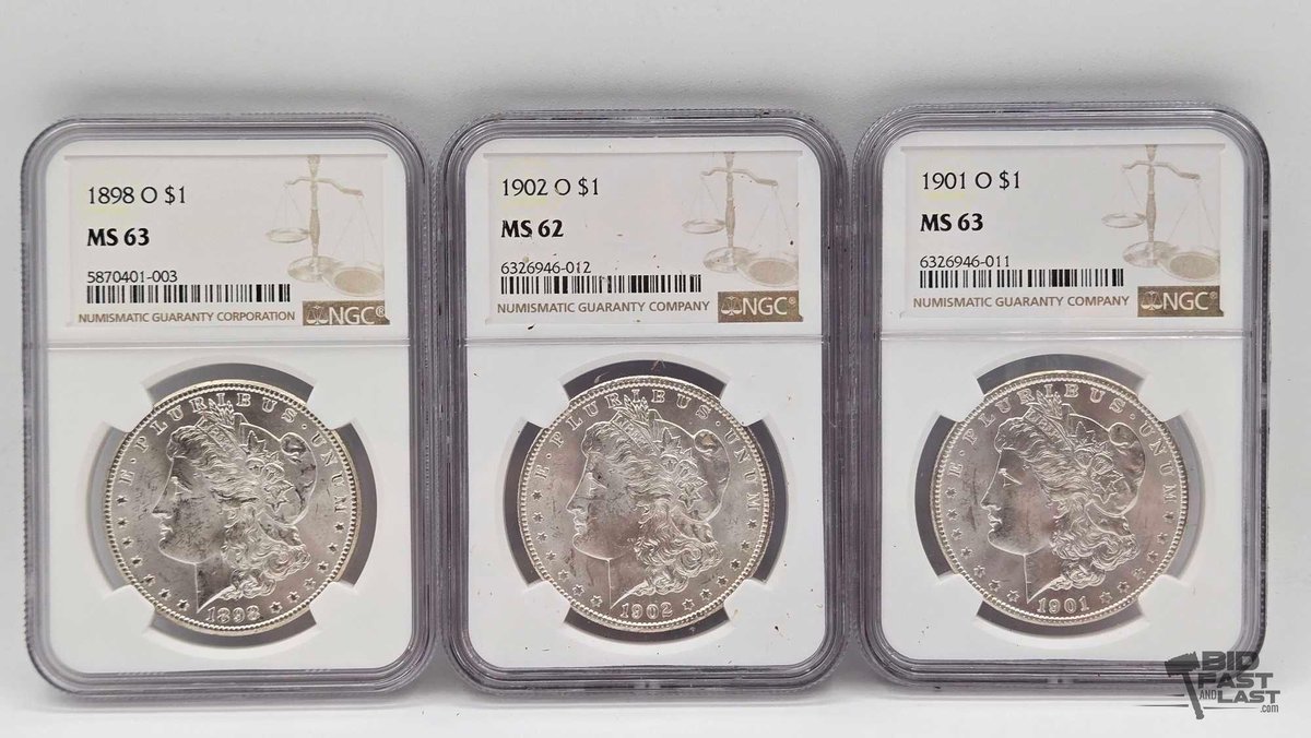(3) Morgan Silver Dollars