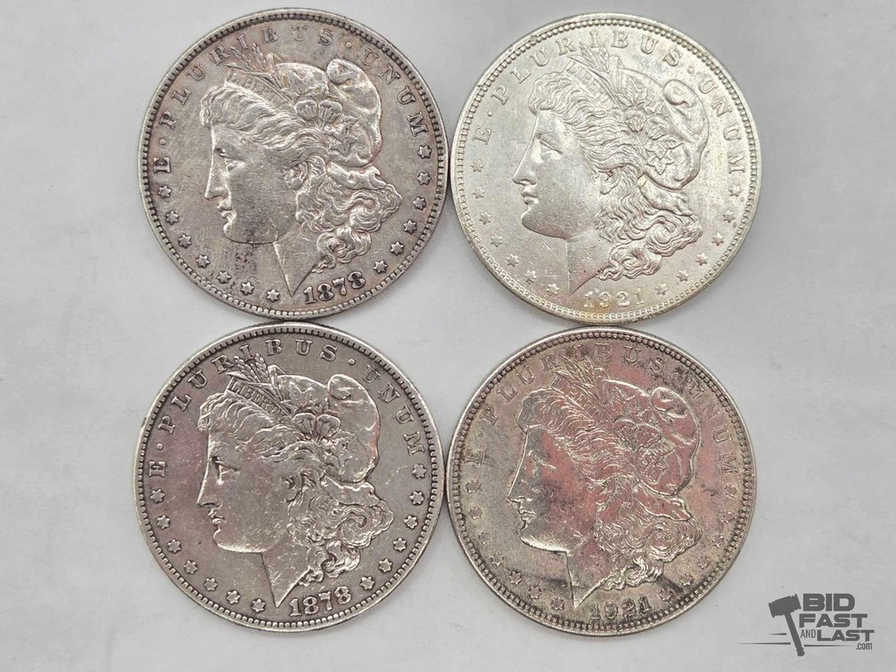 (4) 1878-1921 Morgan Silver Dollars
